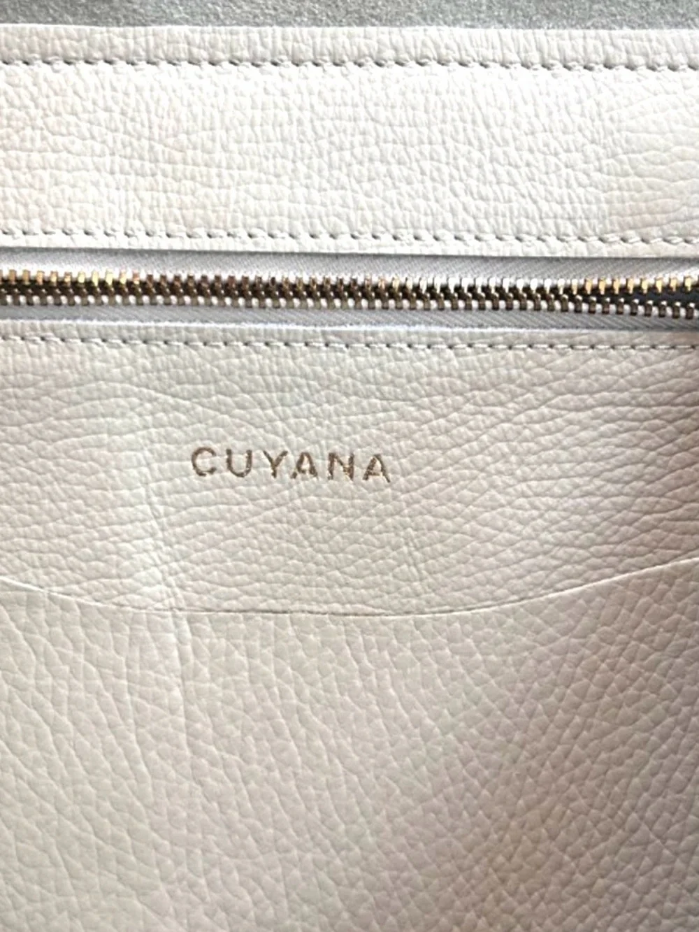 Cuyana Classic Leather Tote Ivory Pebbled Leather Large